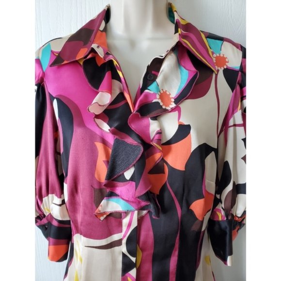 Bebe ruffled button down top - Picture 2 of 7